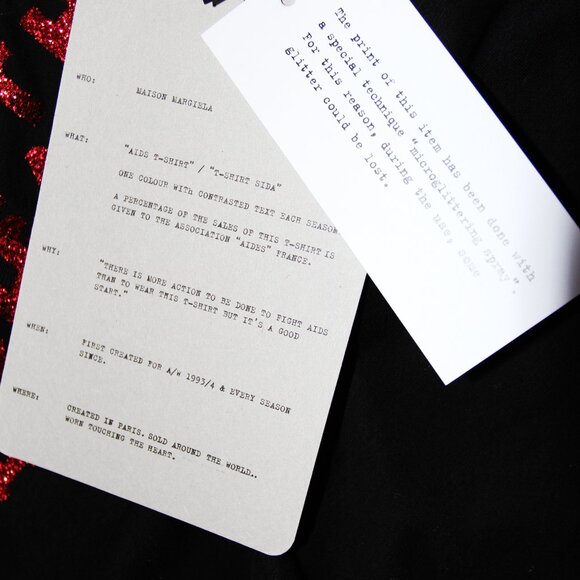 BNWT AW19 MAISON MARGIELA AIDS GLITTER PRINT TSHIRT S - Picture 8 of 14